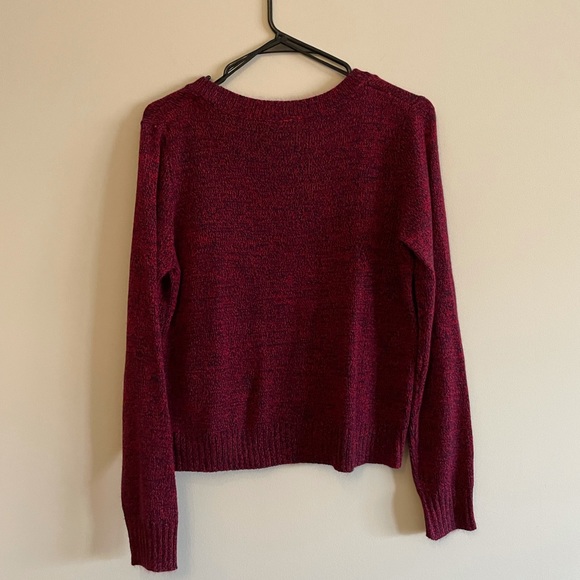 H&M red and navy heather crew neck sweater, size s. - Picture 2 of 3